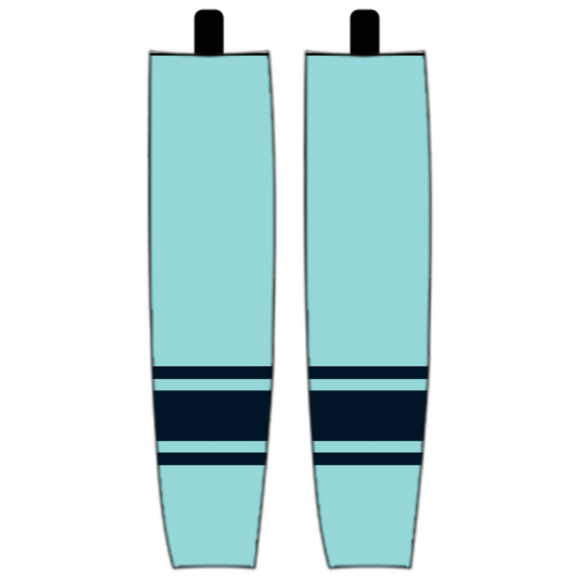 Modelline 2023 Seattle Kraken Reverse Retro Ice Blue Sublimated Mesh Ice Hockey Socks