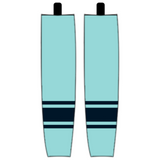 Modelline 2023 Seattle Kraken Reverse Retro Ice Blue Sublimated Mesh Ice Hockey Socks - PSH Sports