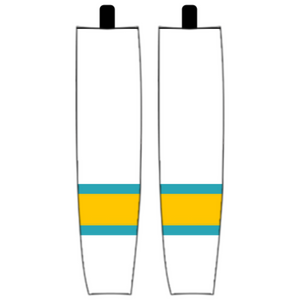 Modelline 2023 San Jose Sharks Reverse Retro Golden Seals White Sublimated Mesh Ice Hockey Socks