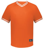 Holloway Orange/White Adult Retro V-Neck Baseball Jersey