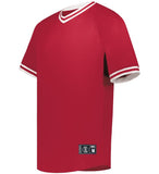 Holloway Scarlet Red/White Youth Retro V-Neck Baseball Jersey