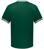 Holloway Forest Green/White Adult Retro V-Neck Baseball Jersey