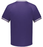 Holloway Purple/White Youth Retro V-Neck Baseball Jersey