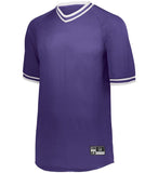 Holloway Purple/White Adult Retro V-Neck Baseball Jersey
