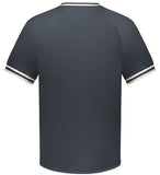 Holloway Graphite/White Adult Retro V-Neck Baseball Jersey