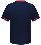 Holloway Navy/Scarlet Red Adult Retro V-Neck Baseball Jersey