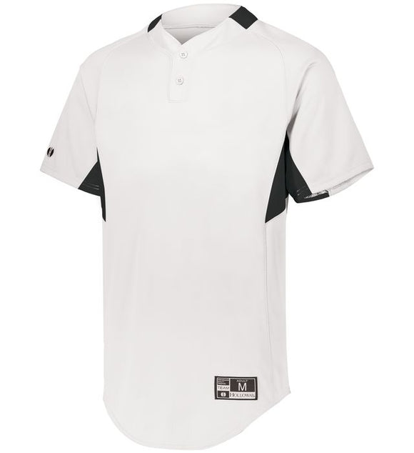 Holloway Game 7 White/Black Adult Two-Button Baseball Jersey