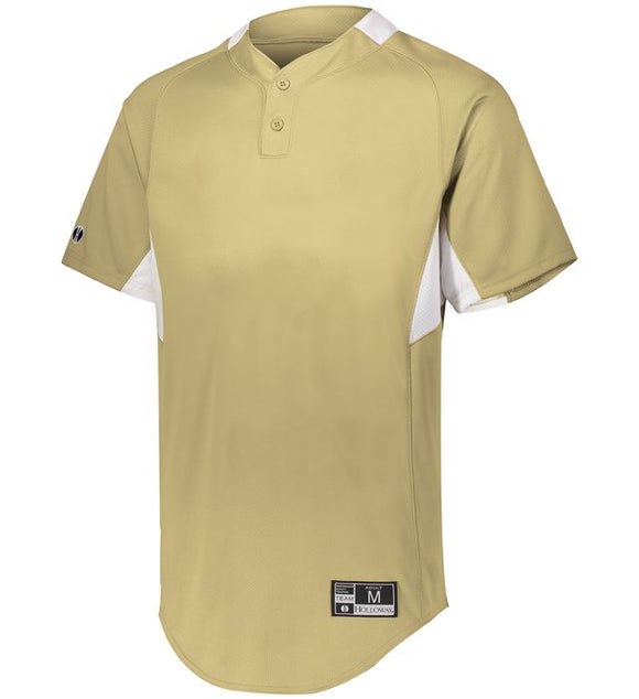 Holloway Game 7 Vegas Gold/White Adult Two-Button Baseball Jersey
