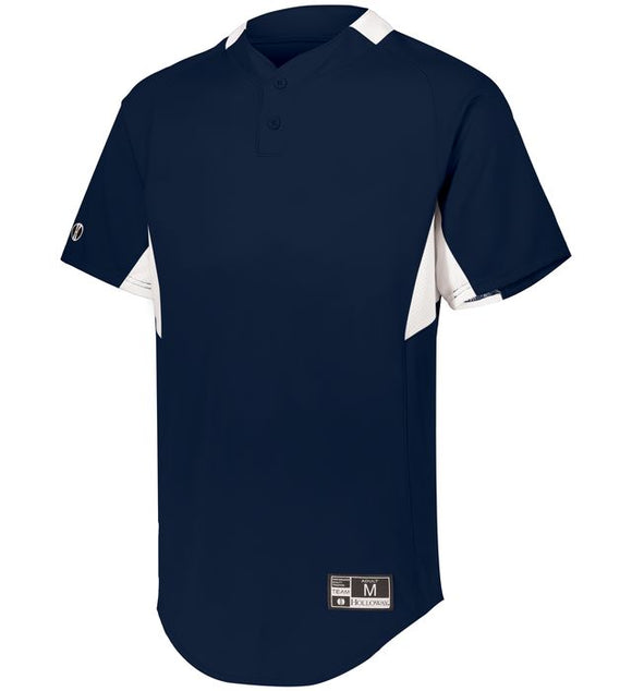 Holloway Game 7 Navy/White Adult Two-Button Baseball Jersey