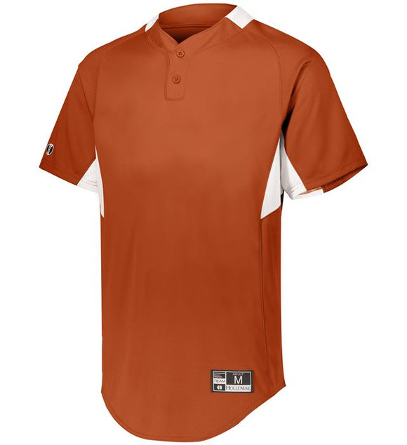 Holloway Game 7 Orange/White Adult Two-Button Baseball Jersey