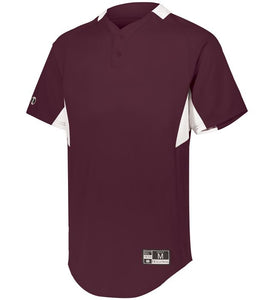 Holloway Game 7 Maroon/White Youth Two-Button Baseball Jersey