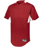 Holloway Game 7 Scarlet Red/White Adult Two-Button Baseball Jersey