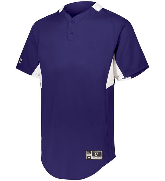 Holloway Game 7 Purple/White Adult Two-Button Baseball Jersey