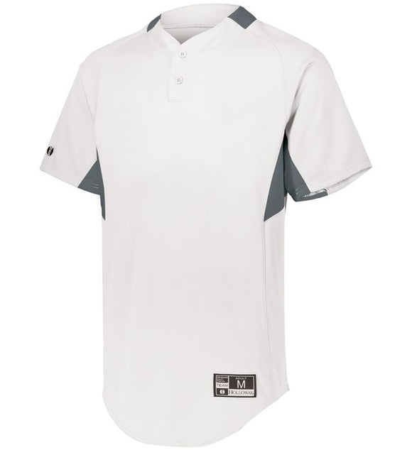 Holloway Game 7 White/Graphite Adult Two-Button Baseball Jersey