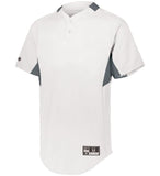 Holloway Game 7 White/Graphite Youth Two-Button Baseball Jersey