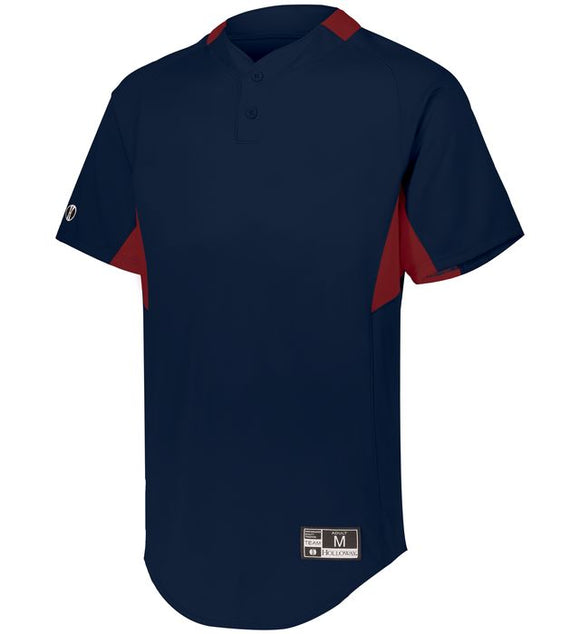 Holloway Game 7 Navy/Scarlet Red Youth Two-Button Baseball Jersey