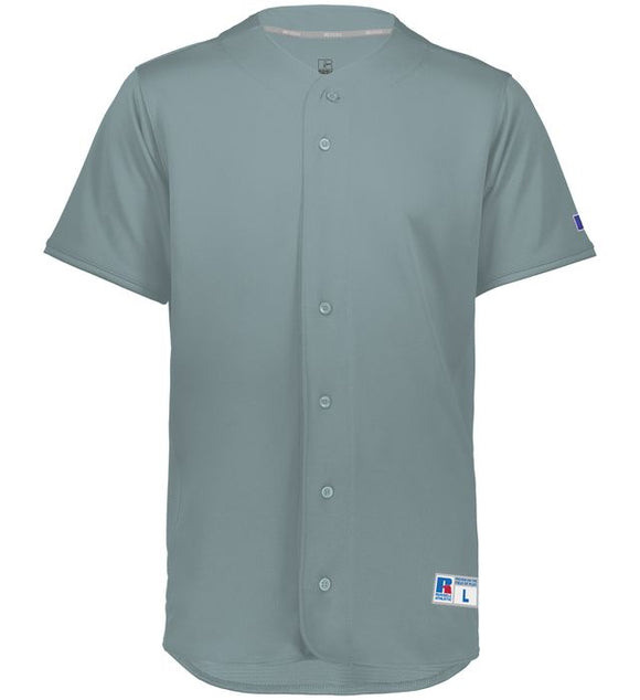 Russell Five Tool Baseball Grey Full-Button Front Adult Baseball Jersey