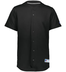 Russell Five Tool Black Full-Button Front Adult Baseball Jersey