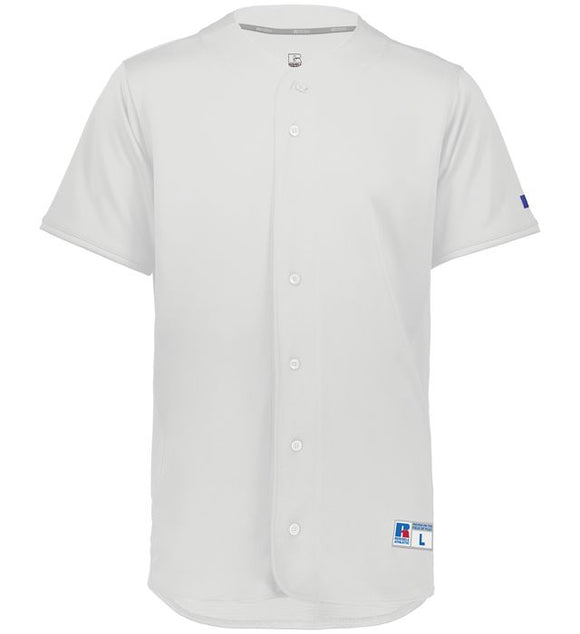 Russell Five Tool White Full-Button Front Adult Baseball Jersey