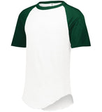 Augusta 2.0 White/Dark Green Short Sleeve Adult Baseball Tee