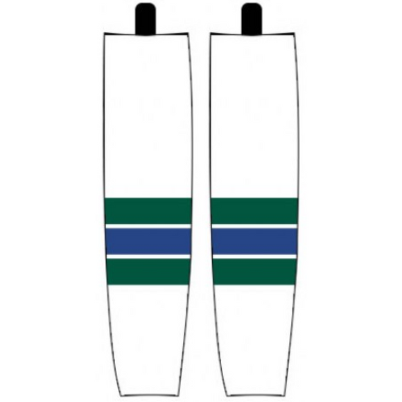 Modelline 1967-68 Oakland Seals Home White Sublimated Mesh Ice Hockey Socks