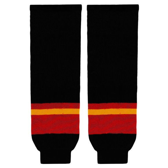 Modelline 1995-2009 Calgary Flames Home Black Knit Ice Hockey Socks