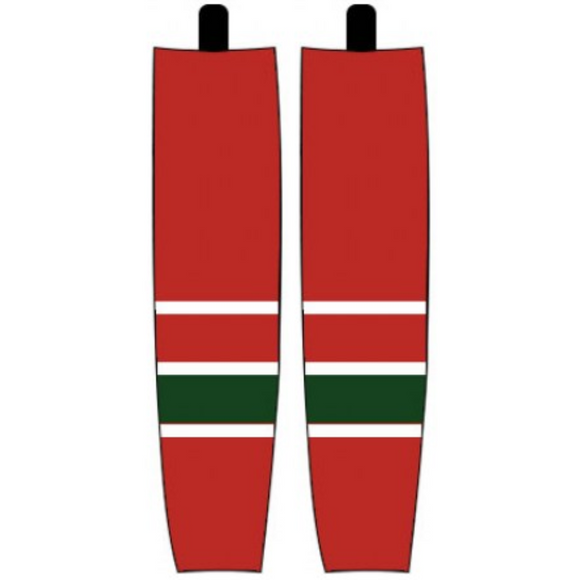 Modelline 1980s New Jersey Devils Away Red Sublimated Mesh Ice Hockey Socks