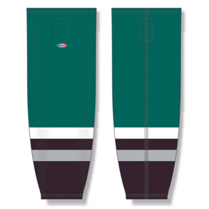 Athletic Knit (AK) Custom ZH711-638 1990s Anaheim Mighty Ducks Away Jade Sublimated Mesh Ice Hockey Socks