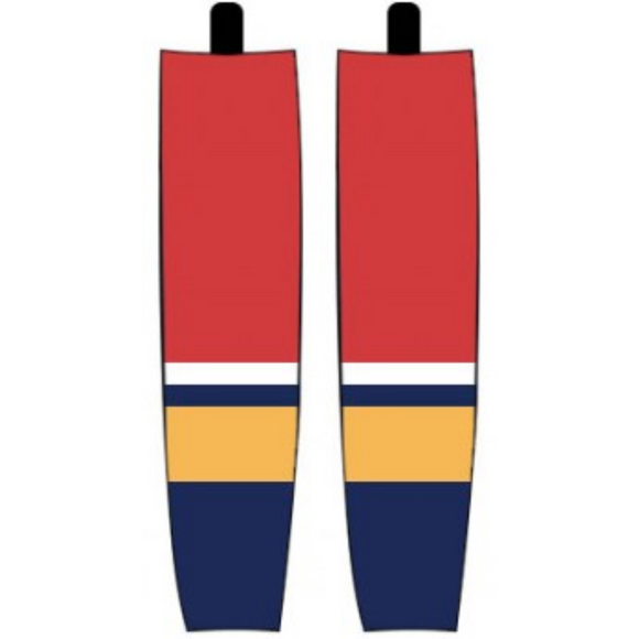 Modelline 1990s Florida Panthers Home Red Sublimated Mesh Ice Hockey Socks
