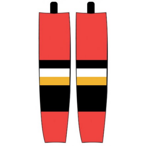 Modelline 1995-2009 Calgary Flames Third Red Sublimated Mesh Ice Hockey Socks
