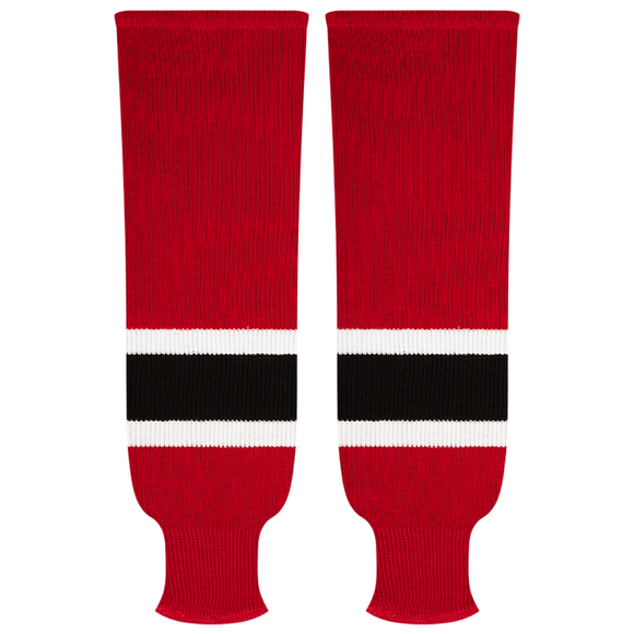 Kobe Sportswear 9823A New Jersey Devils Away Pro Knit Ice Hockey Socks
