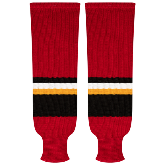 Kobe Sportswear 9848R Calgary Flames Third Red Pro Knit Ice Hockey Socks