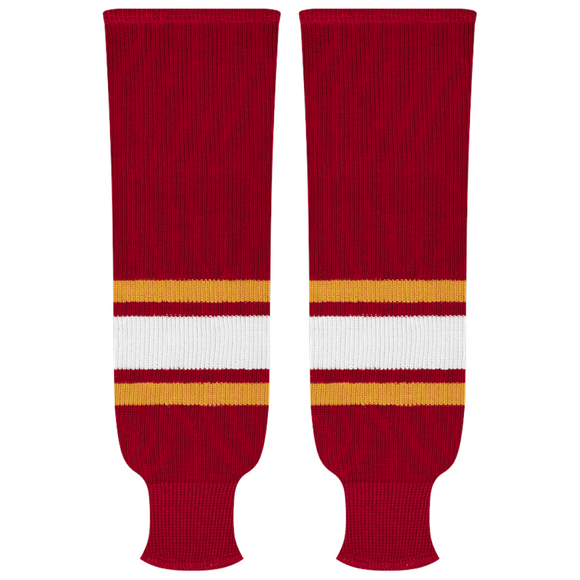 Kobe Sportswear 9884A Calgary Flames Red Pro Knit Ice Hockey Socks