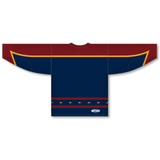 Athletic Knit (AK) Custom ZH101 Atlanta Thrashers Navy Sublimated Hockey Jersey