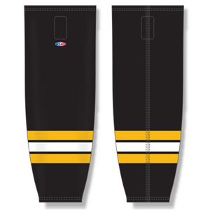 Athletic Knit (AK) Custom ZH711-312 Boston Bruins Alternate Black Sublimated Mesh Ice Hockey Socks