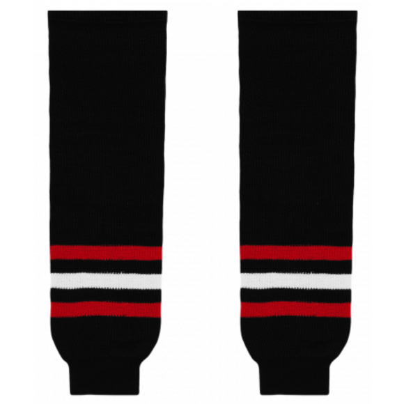 Athletic Knit (AK) HS630-614 New Chicago Blackhawks Third Black Knit Ice Hockey Socks