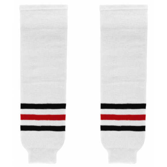 Modelline Chicago Blackhawks Away White Knit Ice Hockey Socks