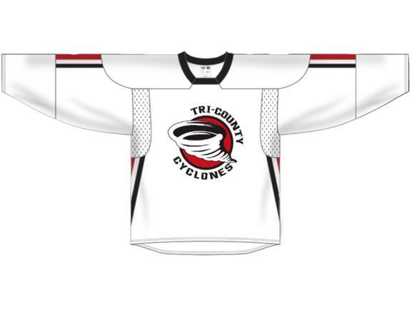 Tri-County Cyclones White Hockey Jersey