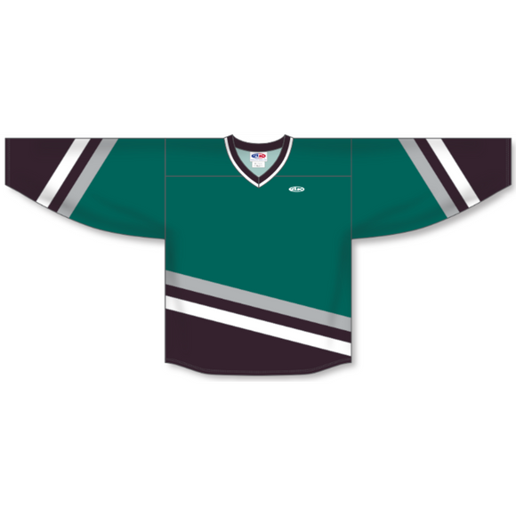 Athletic Knit (AK) Custom ZH101-ANA638R Anaheim Mighty Ducks Inverse Retro Jade Sublimated Hockey Jersey