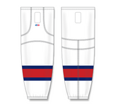 Athletic Knit (AK) HS2100 White/Navy/Red Mesh Cut & Sew Ice Hockey Socks - PSH Sports
