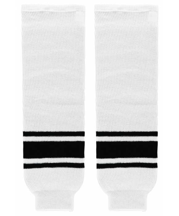 Modelline White/Black Knit Ice Hockey Socks