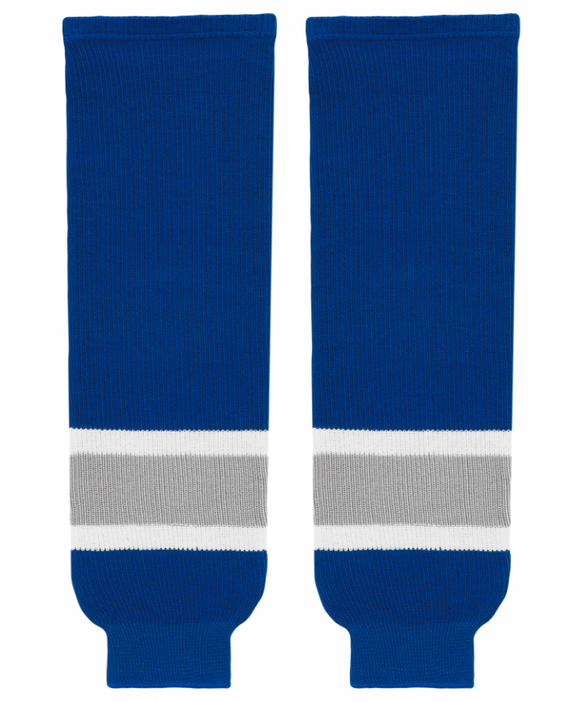 Modelline Royal Blue/Grey/White Knit Ice Hockey Socks