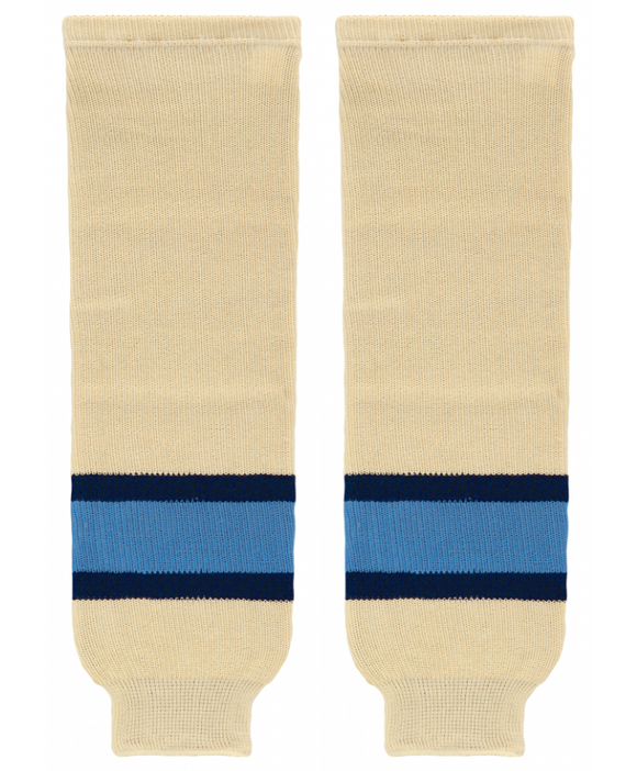 Modelline Sand/Navy/Sky Blue Knit Ice Hockey Socks