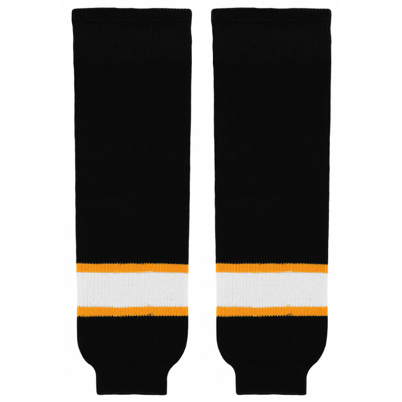 Athletic Knit (AK) HS630-300 Boston Bruins Black Knit Ice Hockey Socks