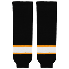 Athletic Knit (AK) HS630-300 Boston Bruins Black Knit Ice Hockey Socks - CLOSEOUT