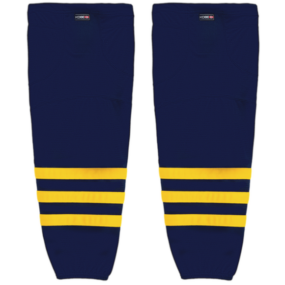 Kobe Sportswear K3GS19A Pro Series University of Michigan Wolverines Navy Mesh Ice Hockey Socks