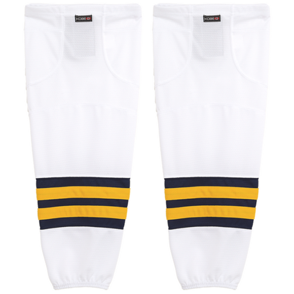 Kobe Sportswear K3GS19H Pro Series University of Michigan Wolverines White Mesh Ice Hockey Socks