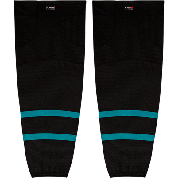 Kobe Sportswear K3GS44R Pro Series San Jose Sharks Third Black Mesh Ice Hockey Socks