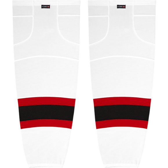Kobe Sportswear K3GS72H Pro Series 2021 Ottawa Senators Home White Mesh Ice Hockey Socks