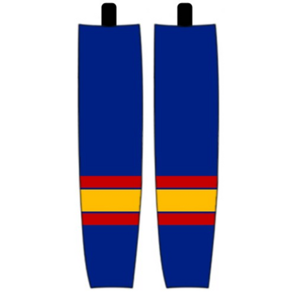 Modelline 1974-76 Kansas City Scouts Away Royal Blue Sublimated Mesh Ice Hockey Socks